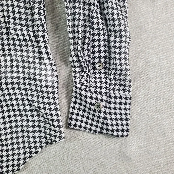 BROOKS BROTHERS Shirt Womens Small Relaxed Houndstooth Blouse Chiffon New - Picture 10 of 16